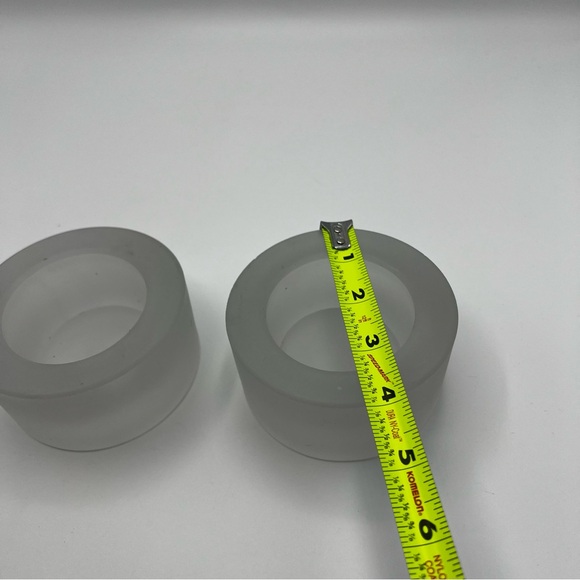 Tag LTD Glass Tea Light Candle Holder Set of 2 Frosted White Table Decor Party - Picture 5 of 9